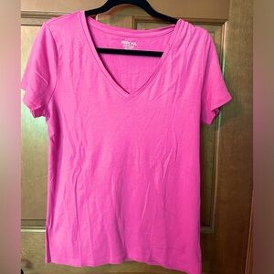 Bright Pink Cotton Short Sleeve T-shirt